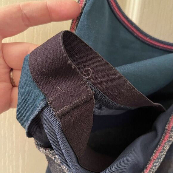 Lululemon Power Y Tank Top Gray and Teal Striped Women's Size 10 - Picture 7 of 13